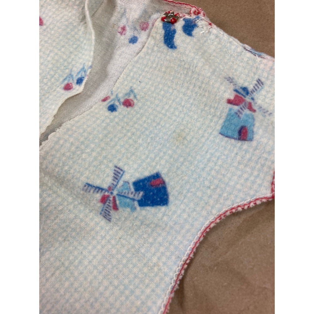 Vintage Handmade Doll Flannel Onesie (205)